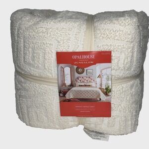 Opalhouse Jungalow Vintage Chenille Quilt Comforter Full Queen Ivory Boho New